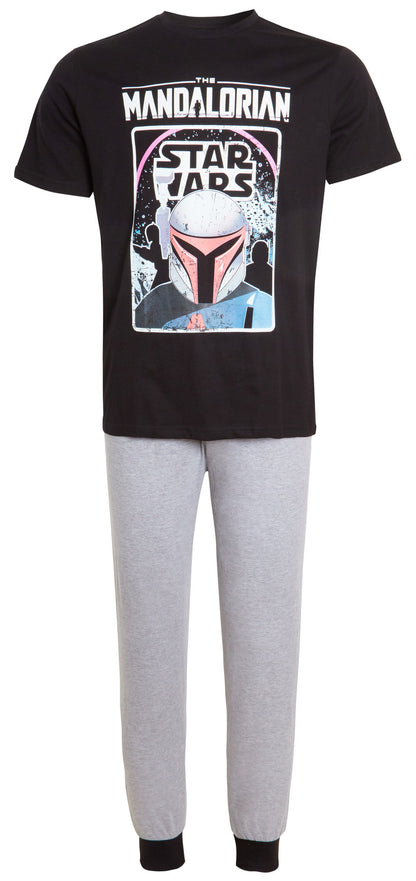 Mens Mandalorian Pyjamas Boba Fett Pjs Teens T-Shirt + Loungepants Star Wars Set