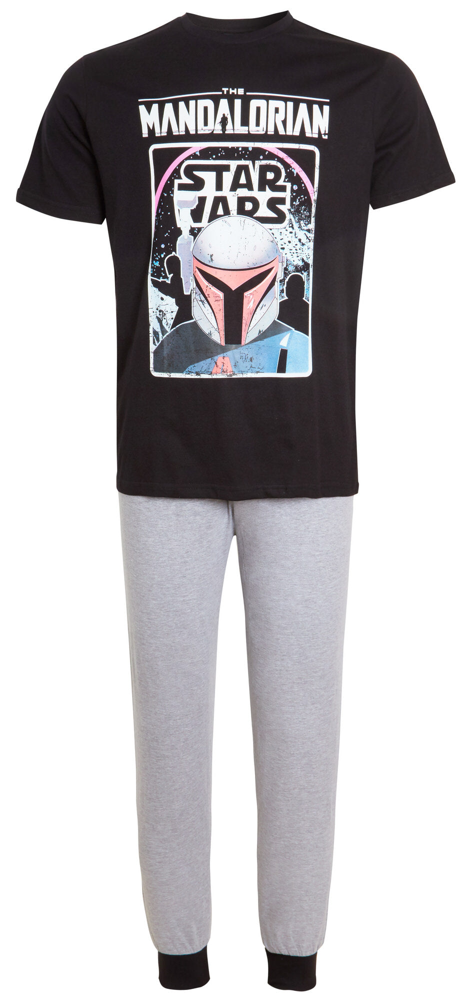 Mens Mandalorian Pyjamas Boba Fett Pjs Teens T-Shirt + Loungepants Star Wars Set
