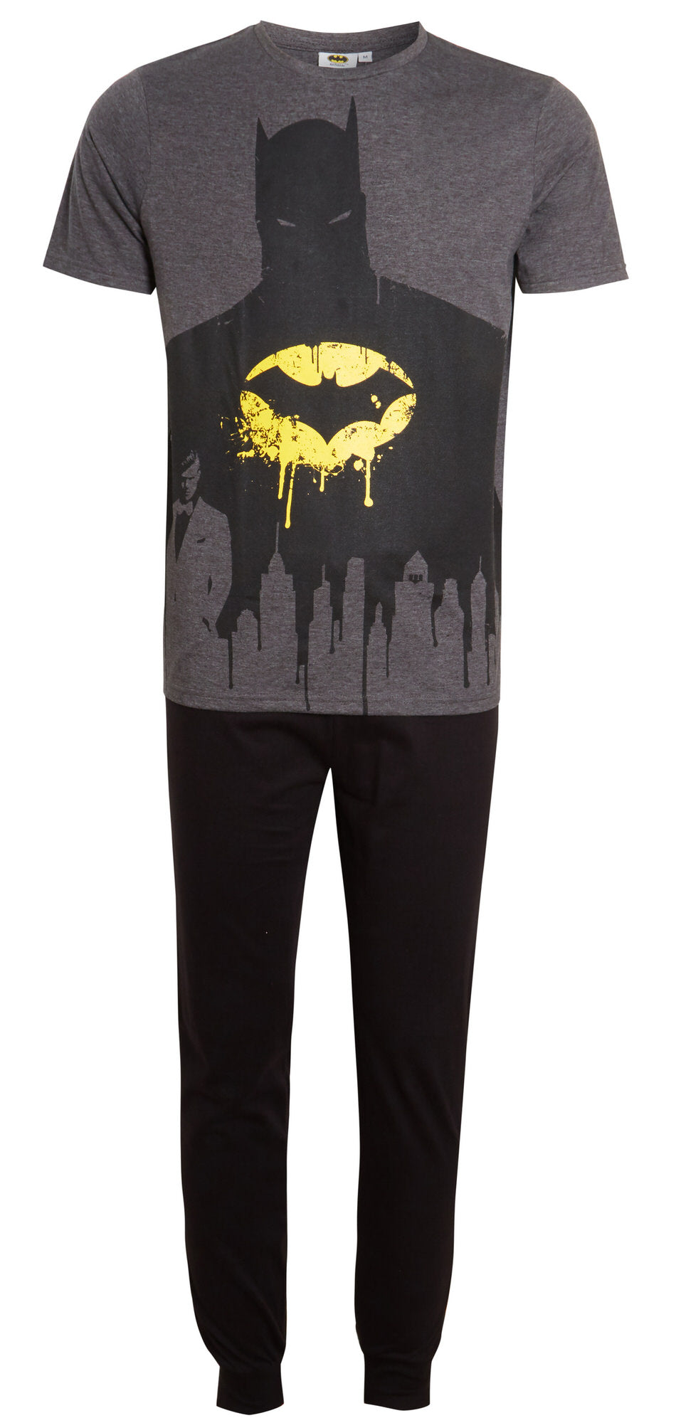 Mens Batman Pyjamas DC Comics Pjs Short Sleeved T-Shirt + Lounge Pants Gift Set