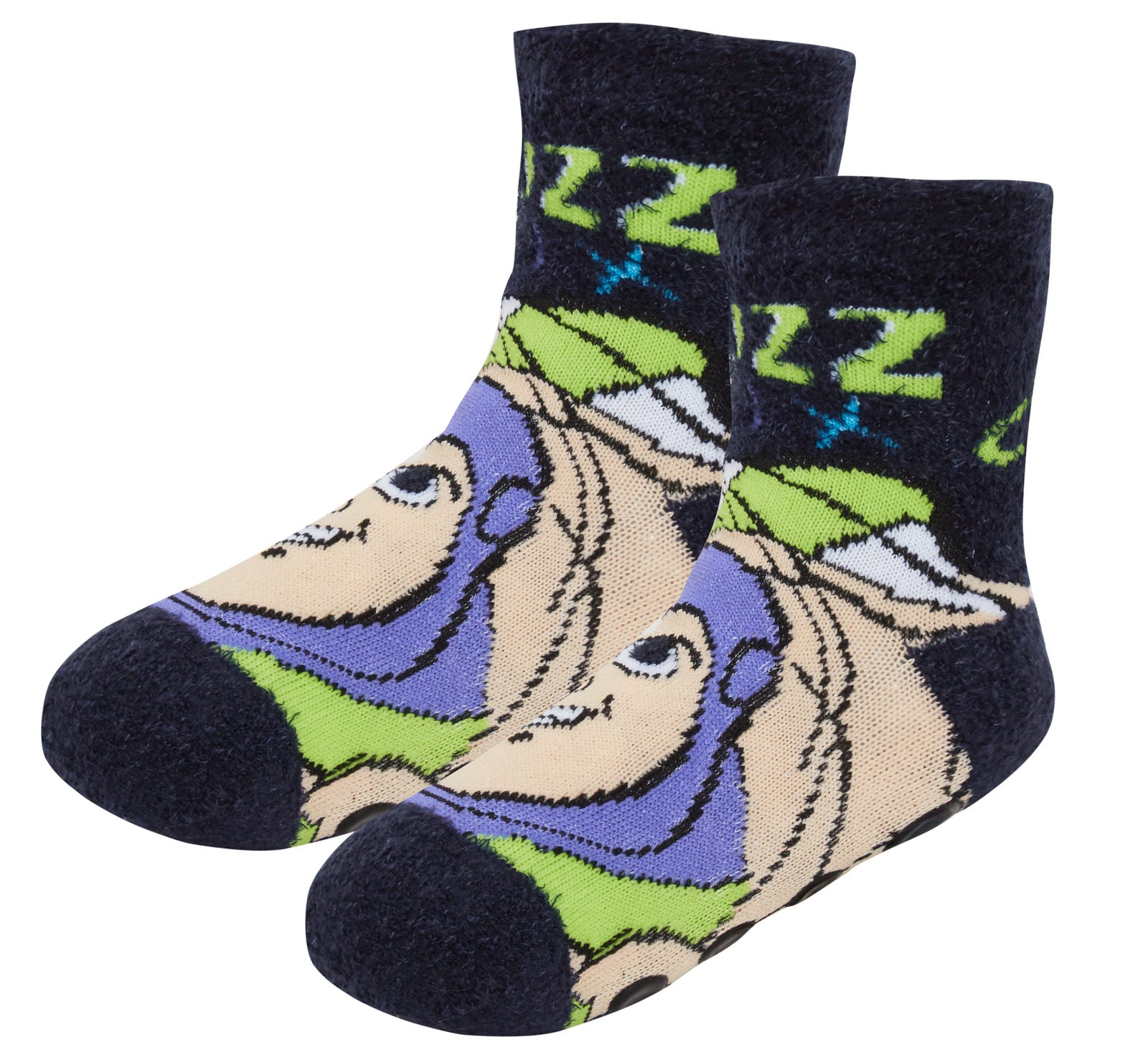 Boys Toy Story 2 Pack Slipper Socks Kids Buzz Woody Fleece Slippers House Shoes