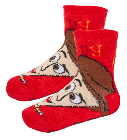 Boys Toy Story 2 Pack Slipper Socks Kids Buzz Woody Fleece Slippers House Shoes