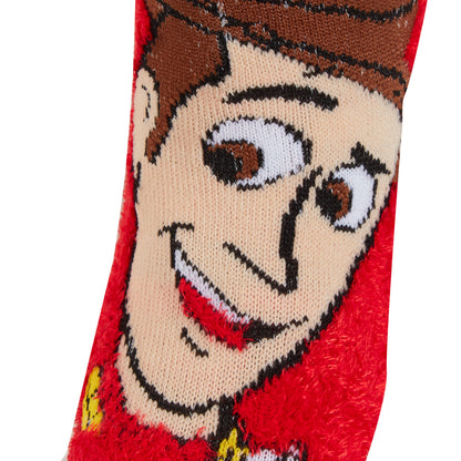 Boys Toy Story 2 Pack Slipper Socks Kids Buzz Woody Fleece Slippers House Shoes