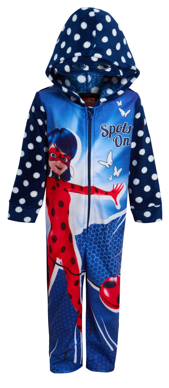 Girls Miraculous Ladybug Dress Up All In One Kids Luxury Fleece Sleepsuit Pjs