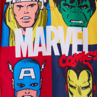 Boys Marvel Comics Avengers Fleece Pyjamas Kids Hulk Thor Twosie Lounge Set Pjs
