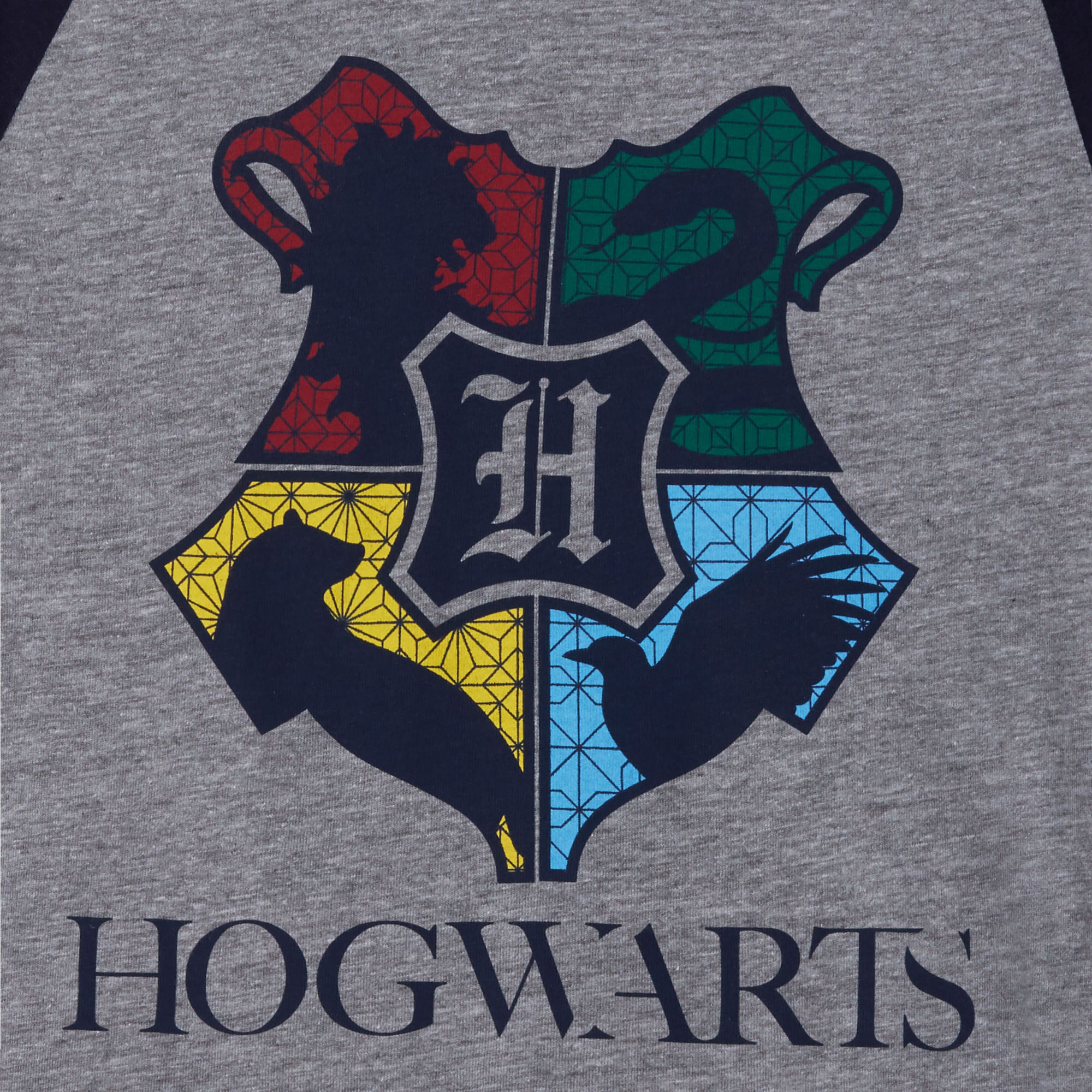 Harry Potter Long Sleeve T-Shirt Kids Hogwarts Crest Tee House Teams Raglan Top