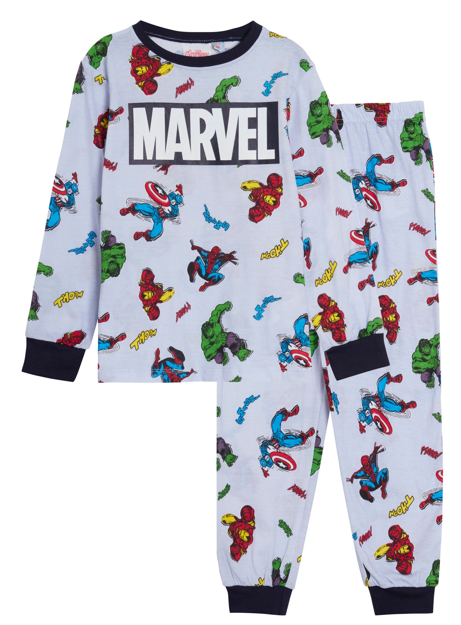 Boys Avengers Pyjamas Kids Long Pjs Hulk Captain America Spiderman Iron Man