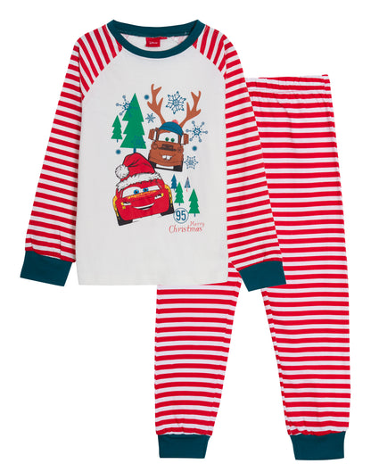 Disney Cars Christmas Pyjamas Boys Lightning McQueen Full Length Xmas Pjs Set