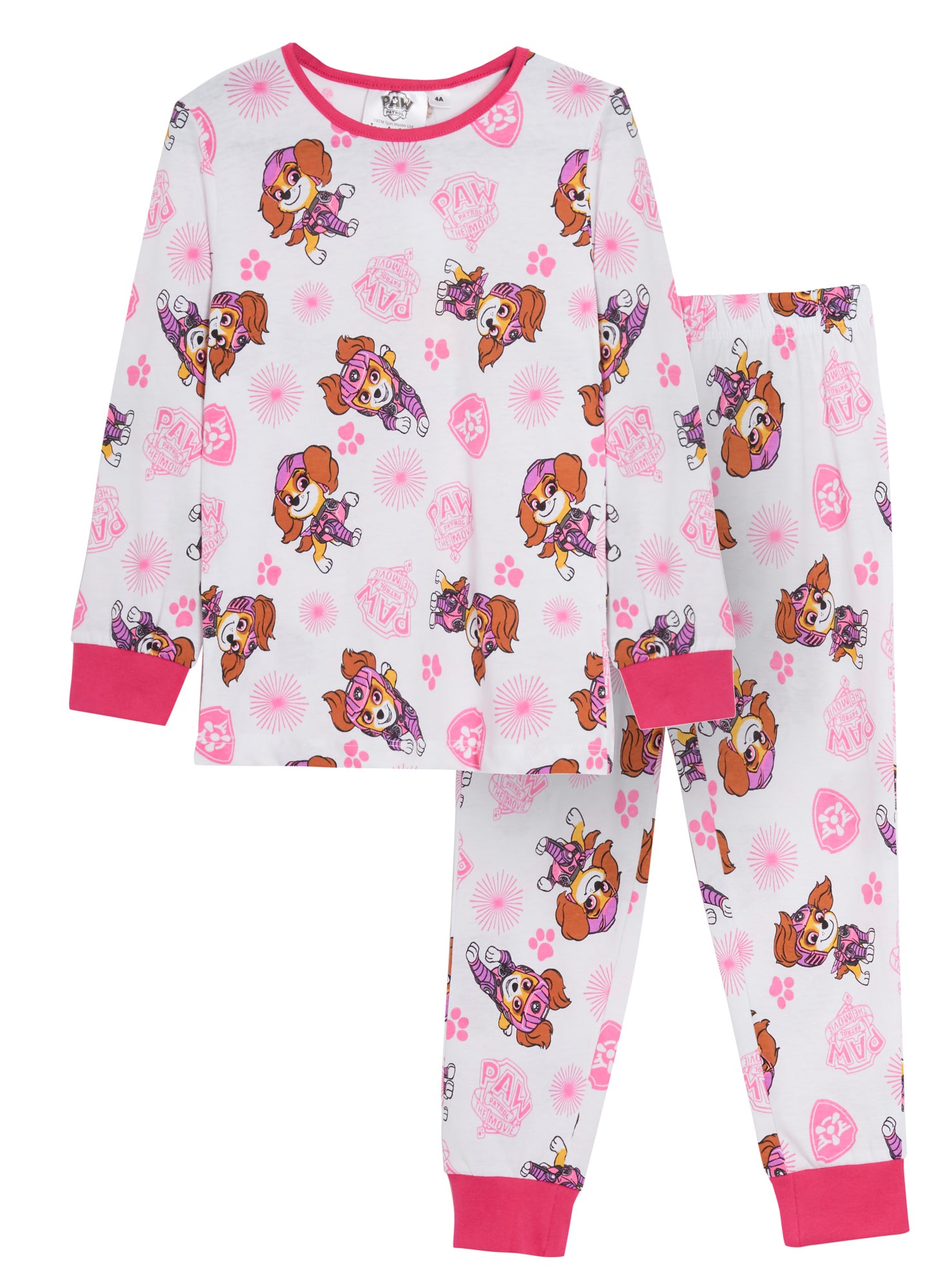 Girls Paw Patrol Pyjamas Kids Skye Full Length Long Pjs Nightwear Loungewear Set