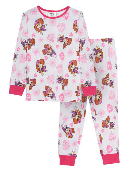 Girls Paw Patrol Pyjamas Kids Skye Full Length Long Pjs Nightwear Loungewear Set