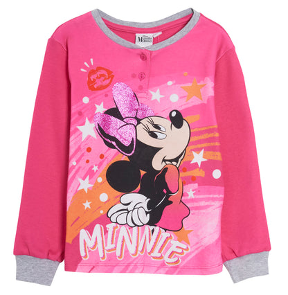 Minnie Mouse Pyjamas Girls Luxury Glitter Pjs Gift Boxed Disney Nightwear Set