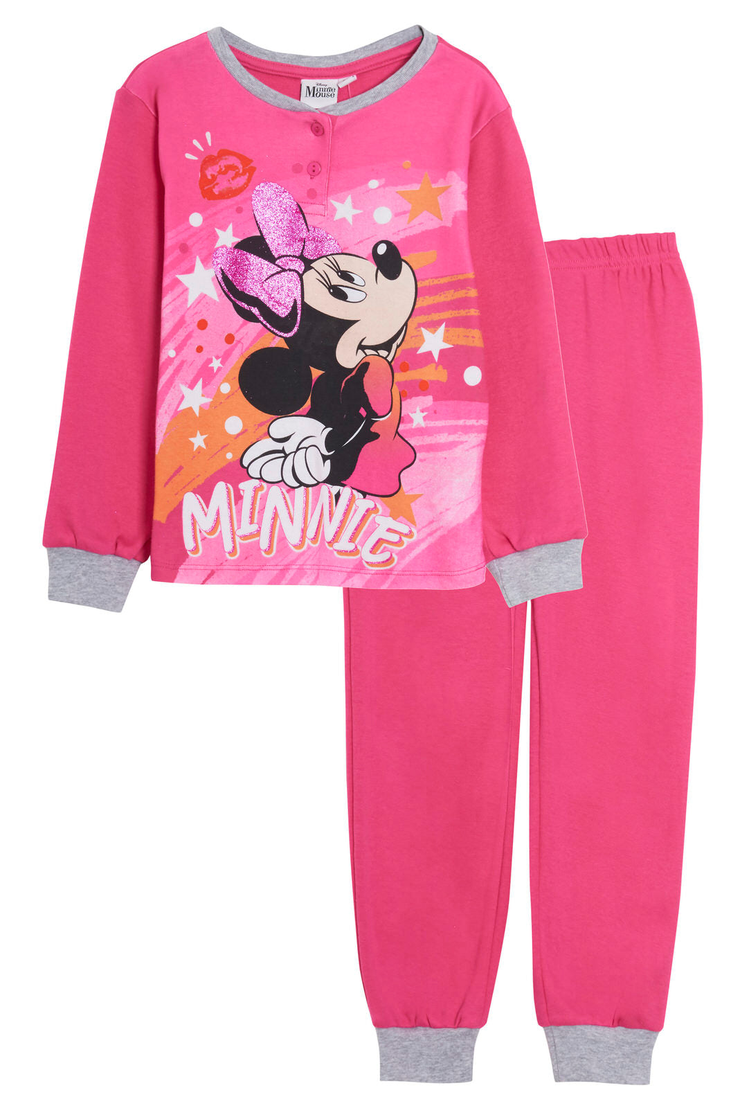 Minnie Mouse Pyjamas Girls Luxury Glitter Pjs Gift Boxed Disney Nightwear Set