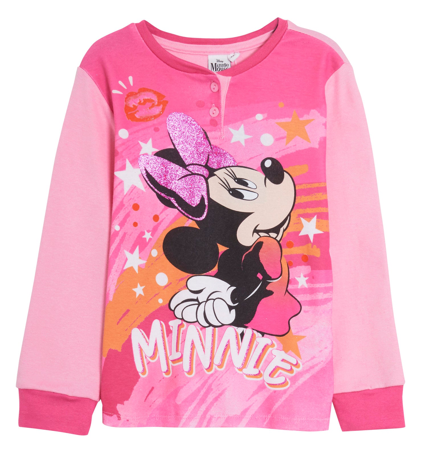 Minnie Mouse Pyjamas Girls Luxury Glitter Pjs Gift Boxed Disney Nightwear Set