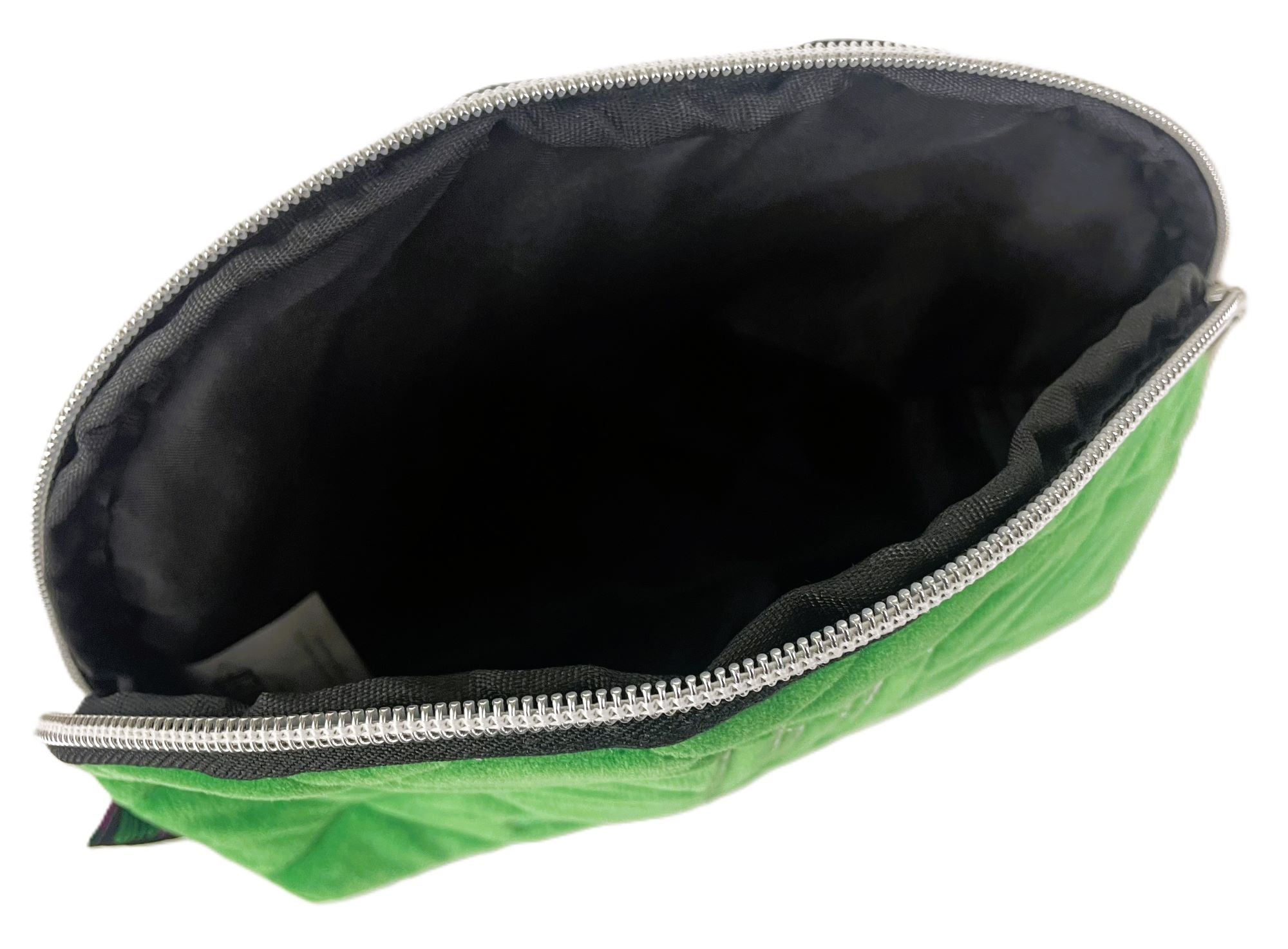 Wicked Quilted Velvet Make Up Bag Girls Womens Cosmetic Toiletries Pencil Case