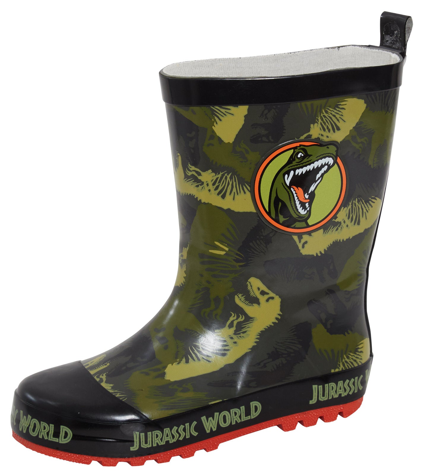 Boys Jurassic World Rubber Wellington Boots Kids Dinosaur Wellies Rain Shoes