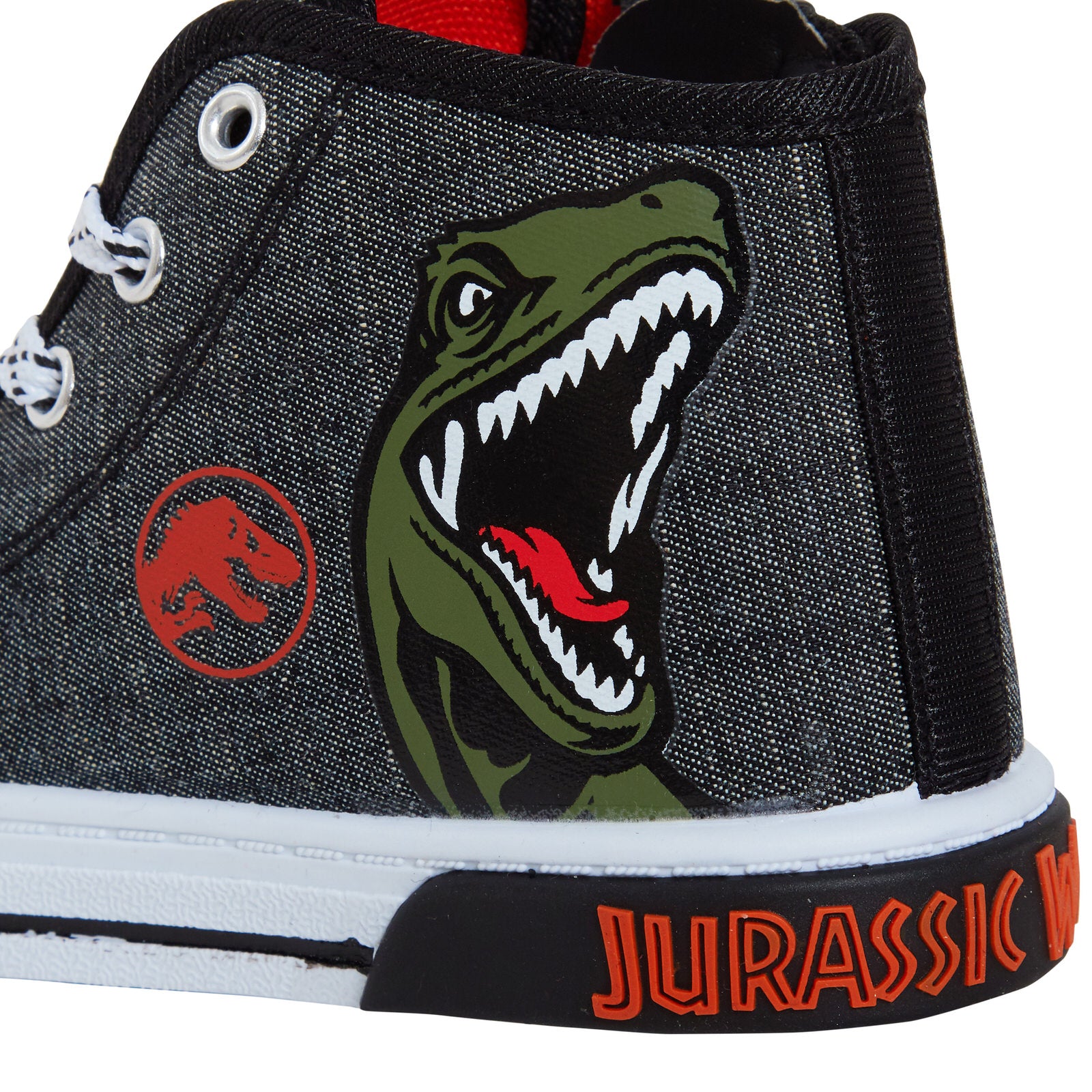 Jurassic World Canvas Shoes Hi Tops Trainers Dinosaur Ankle Boots Zipped Pumps