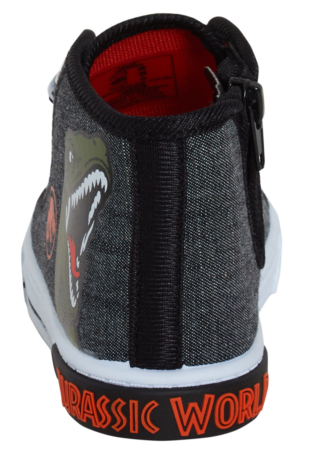 Jurassic World Canvas Shoes Hi Tops Trainers Dinosaur Ankle Boots Zipped Pumps