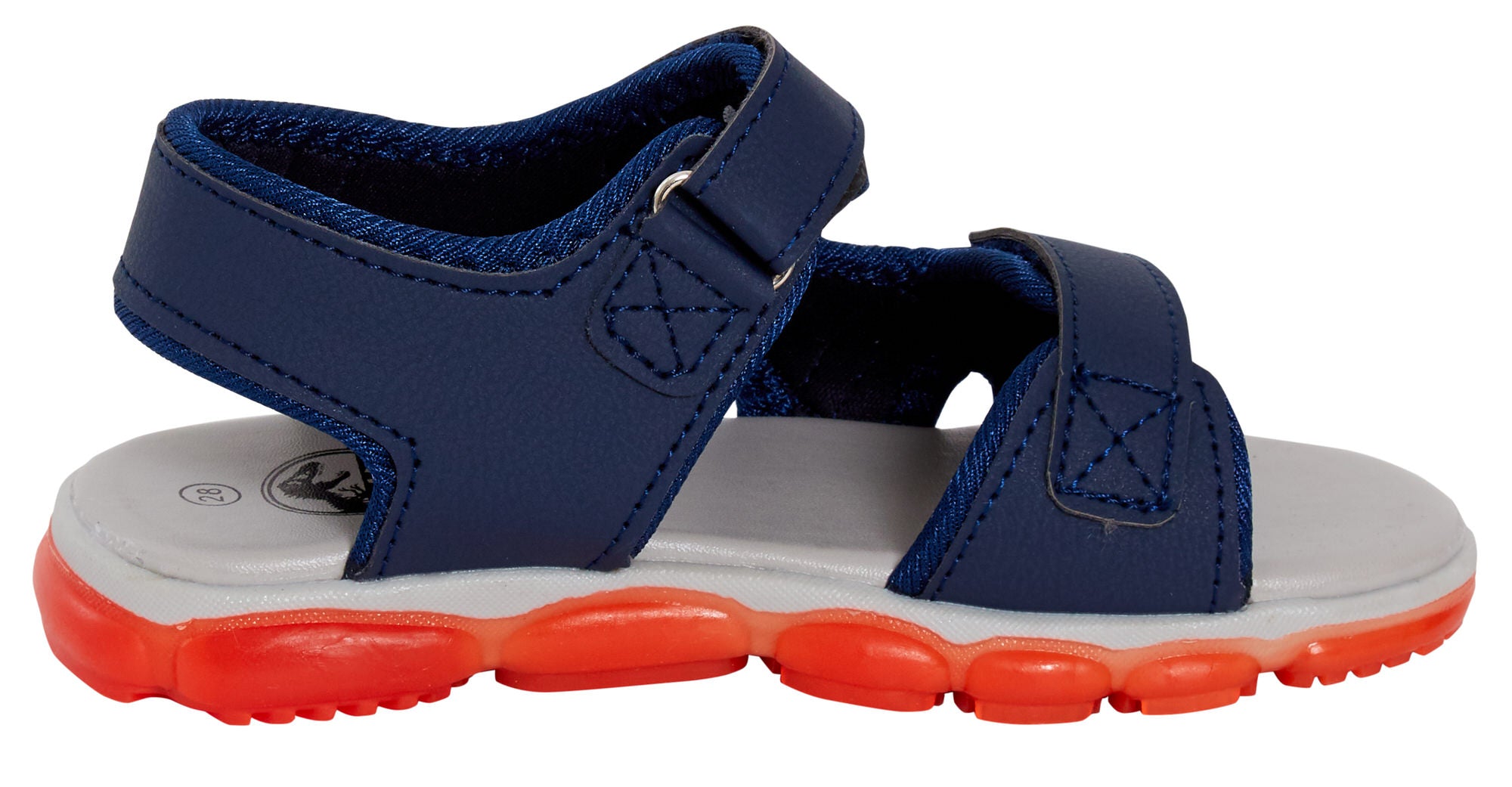 Jurassic World Light Up Sports Sandals For Boys Open Toe Easy Fasten Dino Shoes