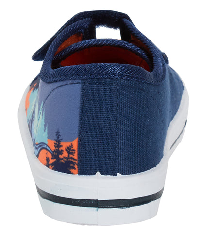 Boys Jurassic World Canvas Trainers Kids Dinosaur Easy Touch Fasten Sports Pumps