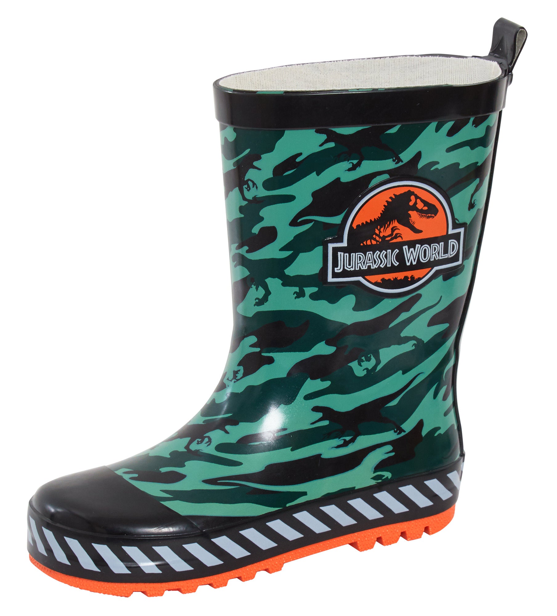 Boys Jurassic World Rubber Wellington Boots Kids Dinosaur Wellies Rain Shoes