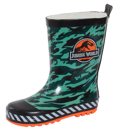 Boys Jurassic World Rubber Wellington Boots Kids Dinosaur Wellies Rain Shoes