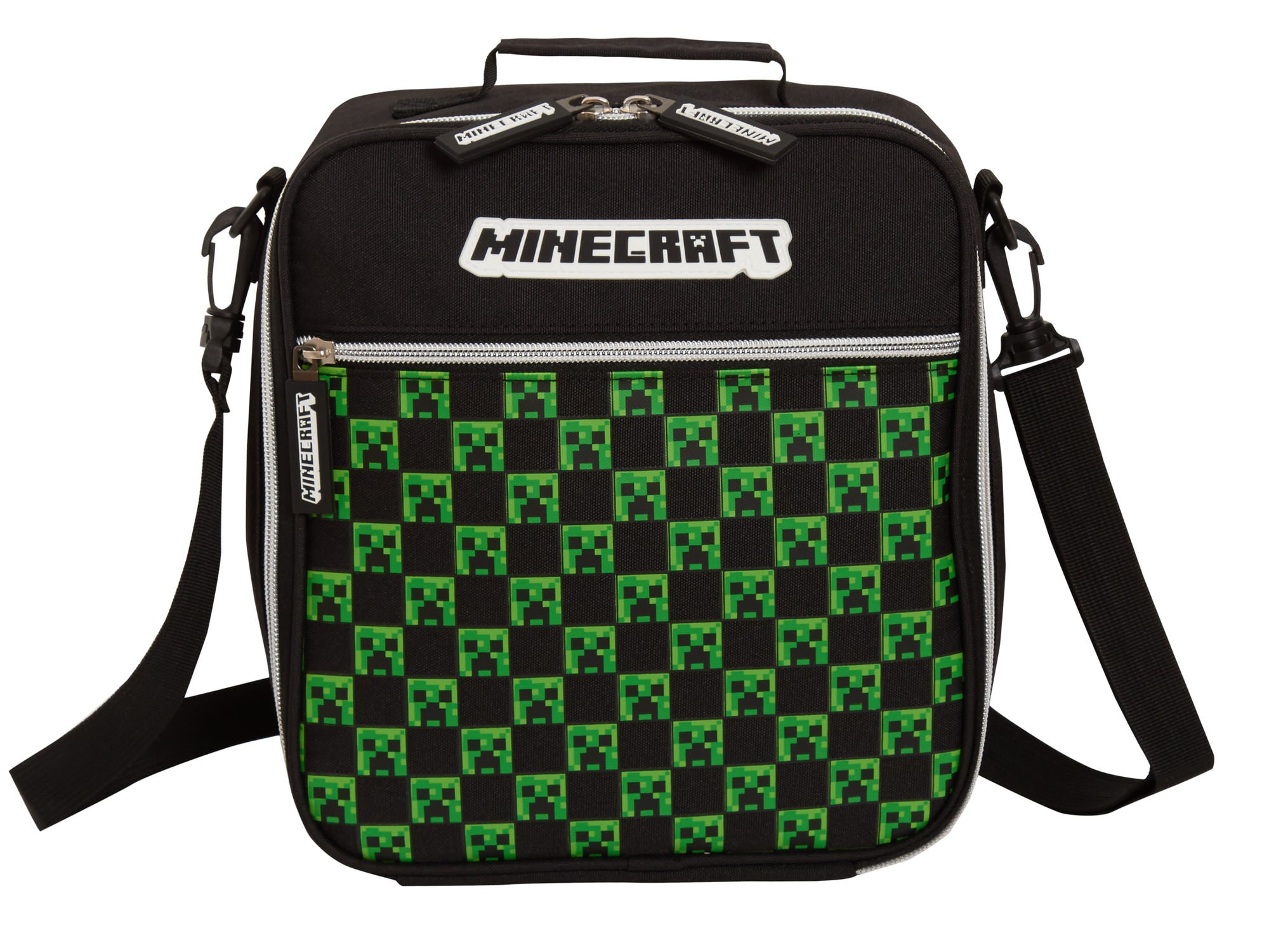 Minecraft Lunch Bag Adults Kids Creeper Gamer School Luchbox Gaming Bag + Strap