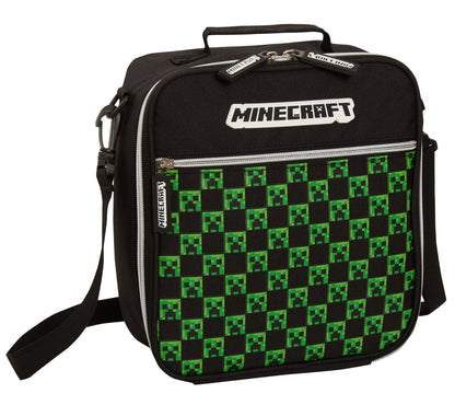 Minecraft Lunch Bag Adults Kids Creeper Gamer School Luchbox Gaming Bag + Strap