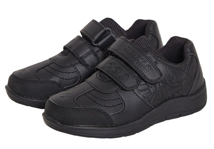 Sonic The Hedgehog Boys School Shoes Black Trainers Shoes Easy Touch Fastening