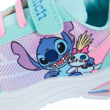 Girls Disney Stitch Light Up Trainers Kids Stitch Easy Touch Fasten Sports Shoes