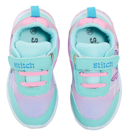 Girls Disney Stitch Light Up Trainers Kids Stitch Easy Touch Fasten Sports Shoes