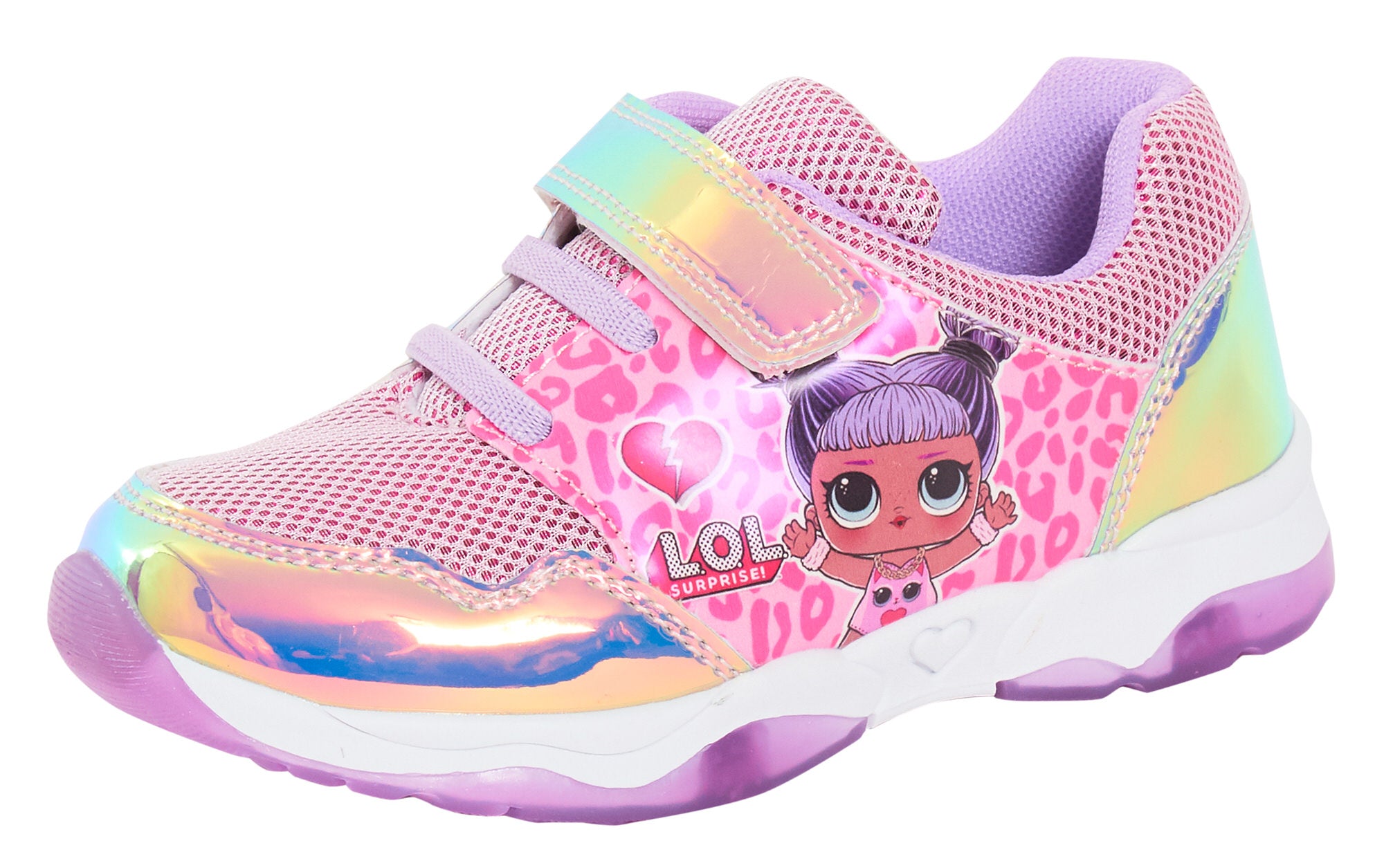 Girls LOL Surprise Dolls Light Up Trainers Kids Easy Touch Fasten Sports Shoes