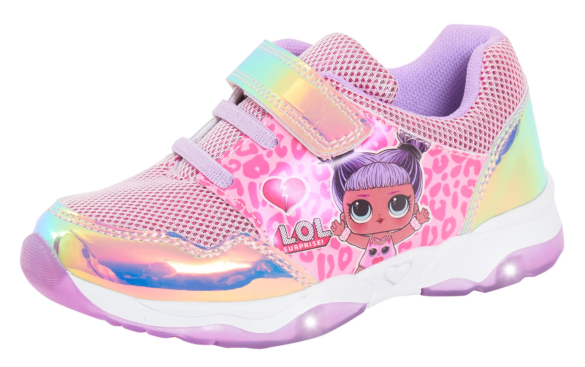 Girls LOL Surprise Dolls Light Up Trainers Kids Easy Touch Fasten Sports Shoes