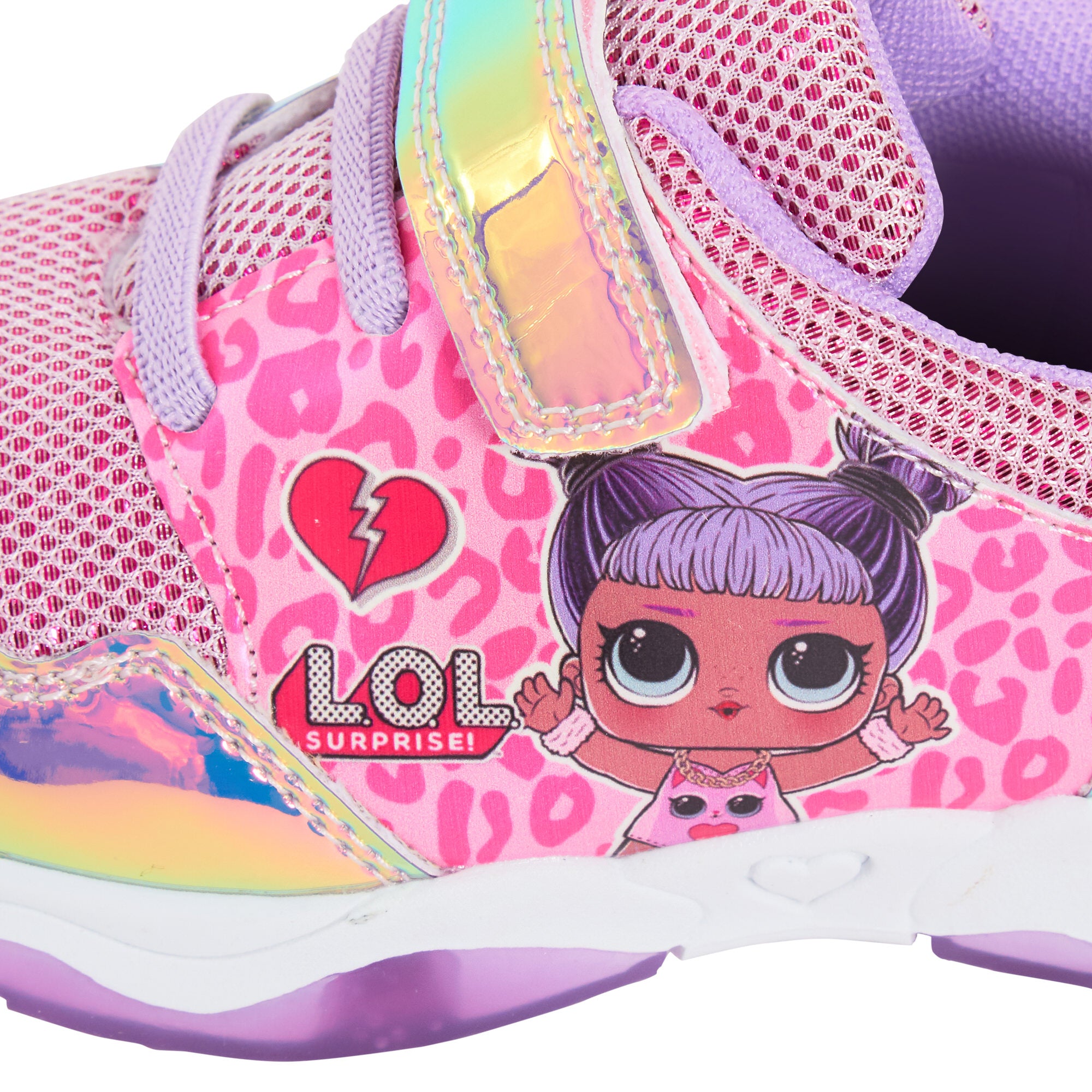 Girls LOL Surprise Dolls Light Up Trainers Kids Easy Touch Fasten Sports Shoes