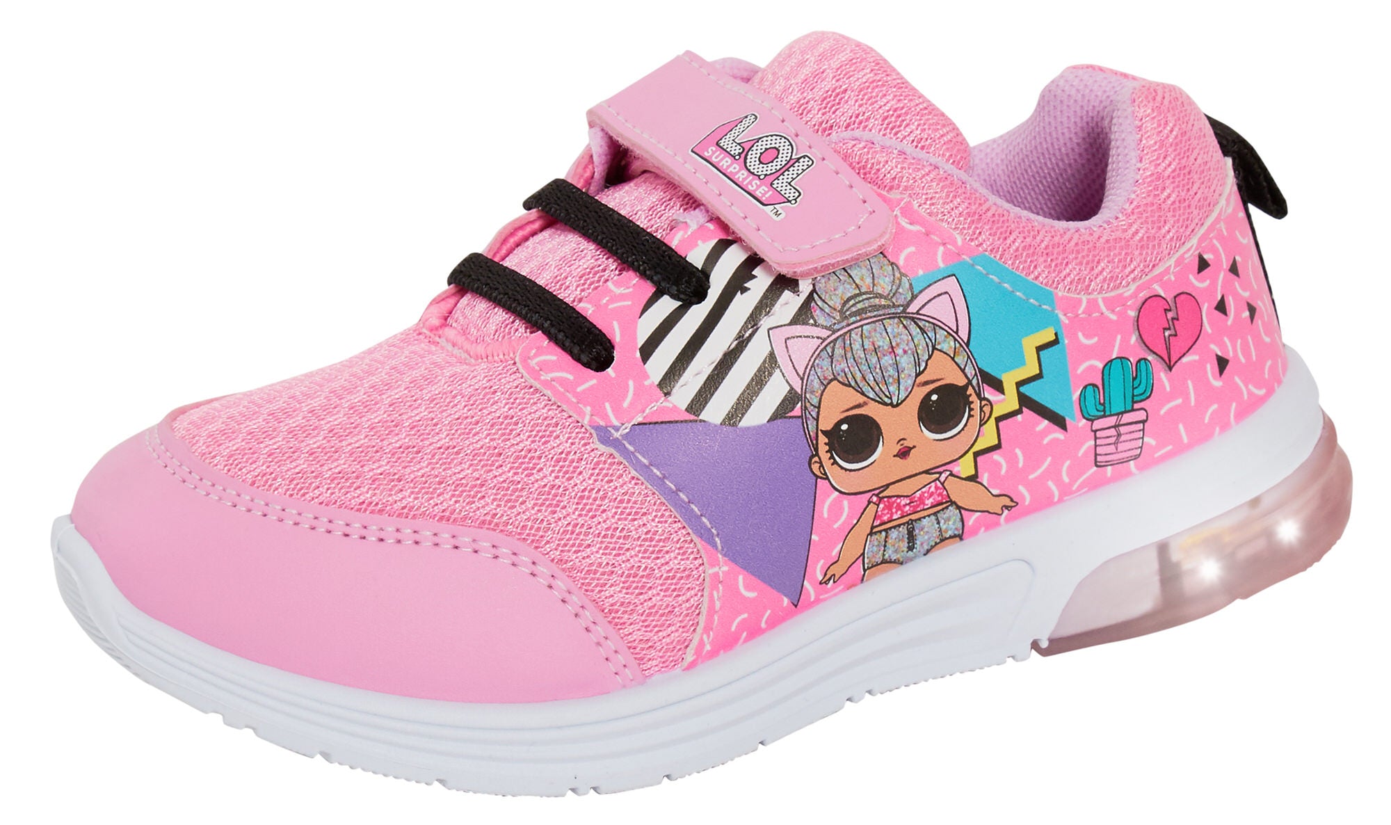 LOL Surprise Dolls Girls Light Up Trainers Kids Easy Touch Fasten Sports Shoes