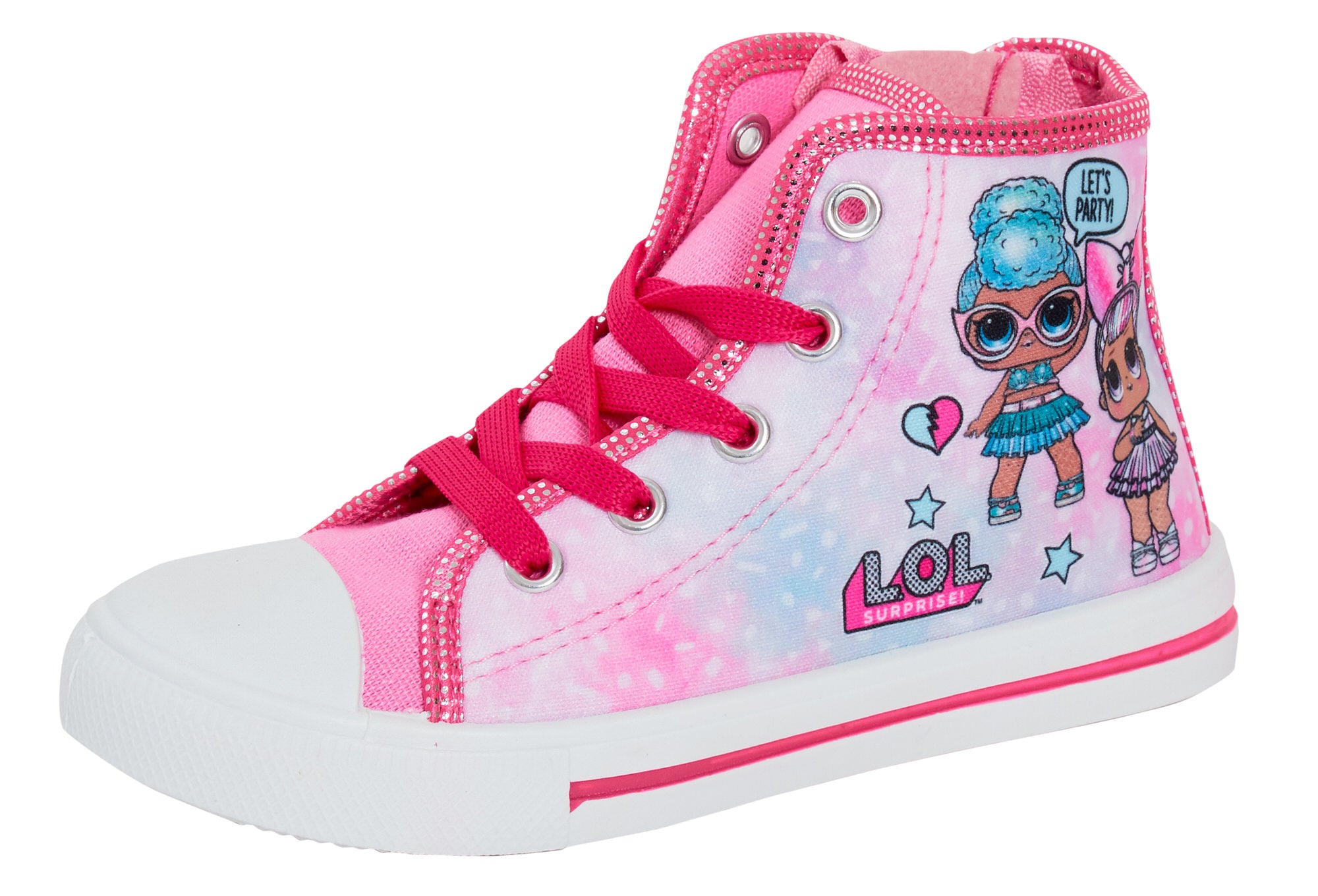 L.O.L Surprise! Dolls Girls Hi Top Trainers Kids Easy Zip Fasten Sports Shoes