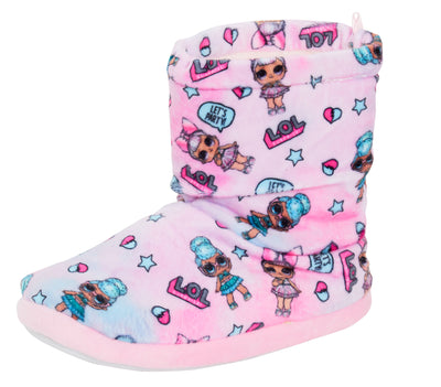 Girls LOL Surprise Dolls Slipper Boots Faux Fur Lined Warm Booties House Shoes