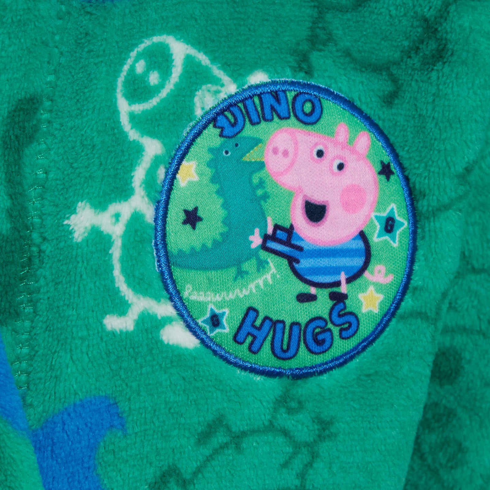 Boys Peppa Pig George Pig Dressing Gown Kids Dino Bathrobe Hooded Fleece Robe