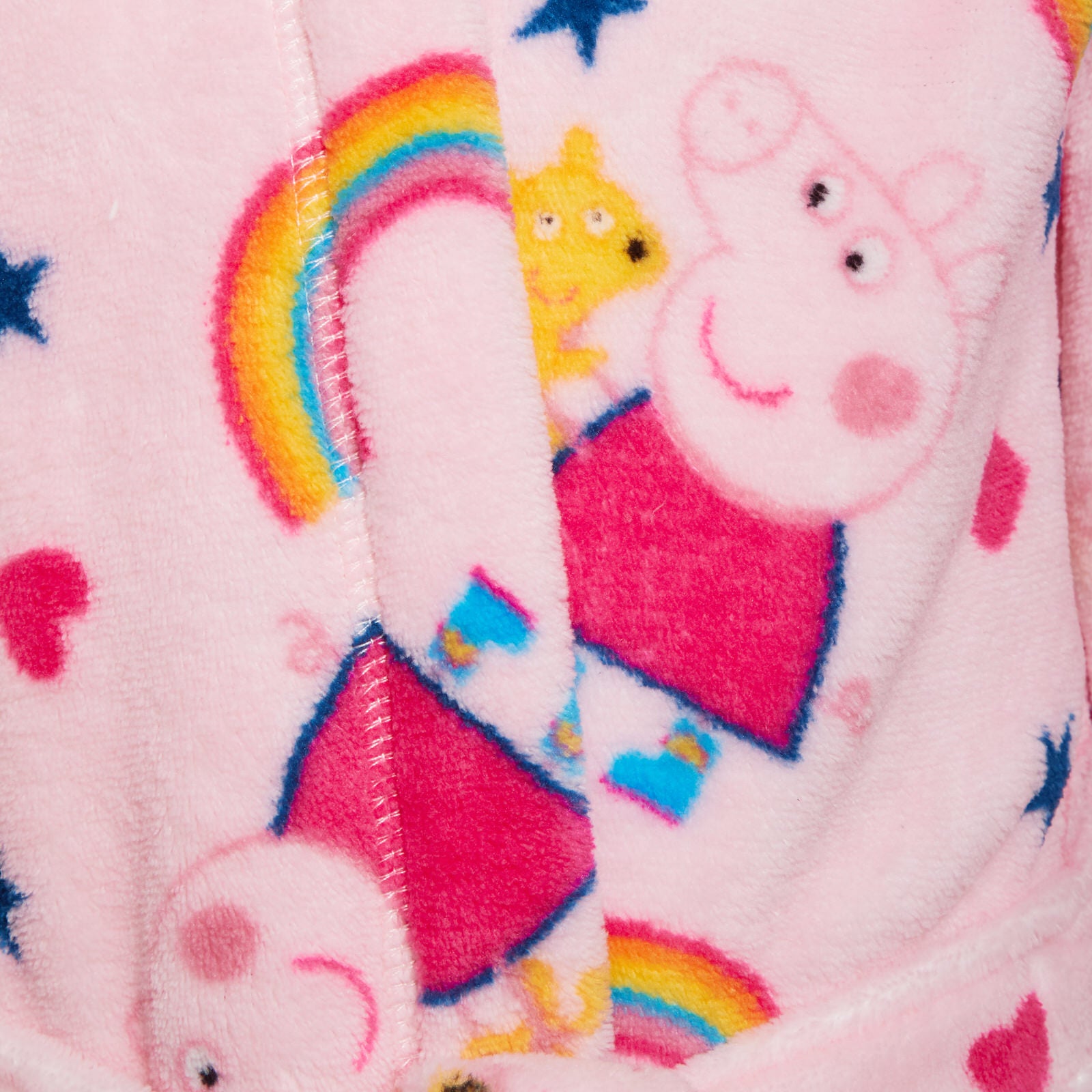 Girls Peppa Pig Dressing Gown Girls Hooded Fleece Bathrobe Kids Pink Housecoat