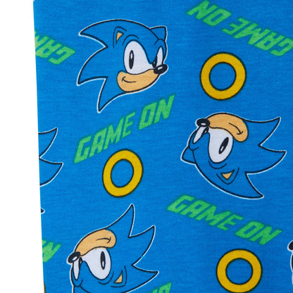 Boys Sonic The Hedgehog Pyjamas Sega Full Length Pjs T-Shirt + Loungepants Set
