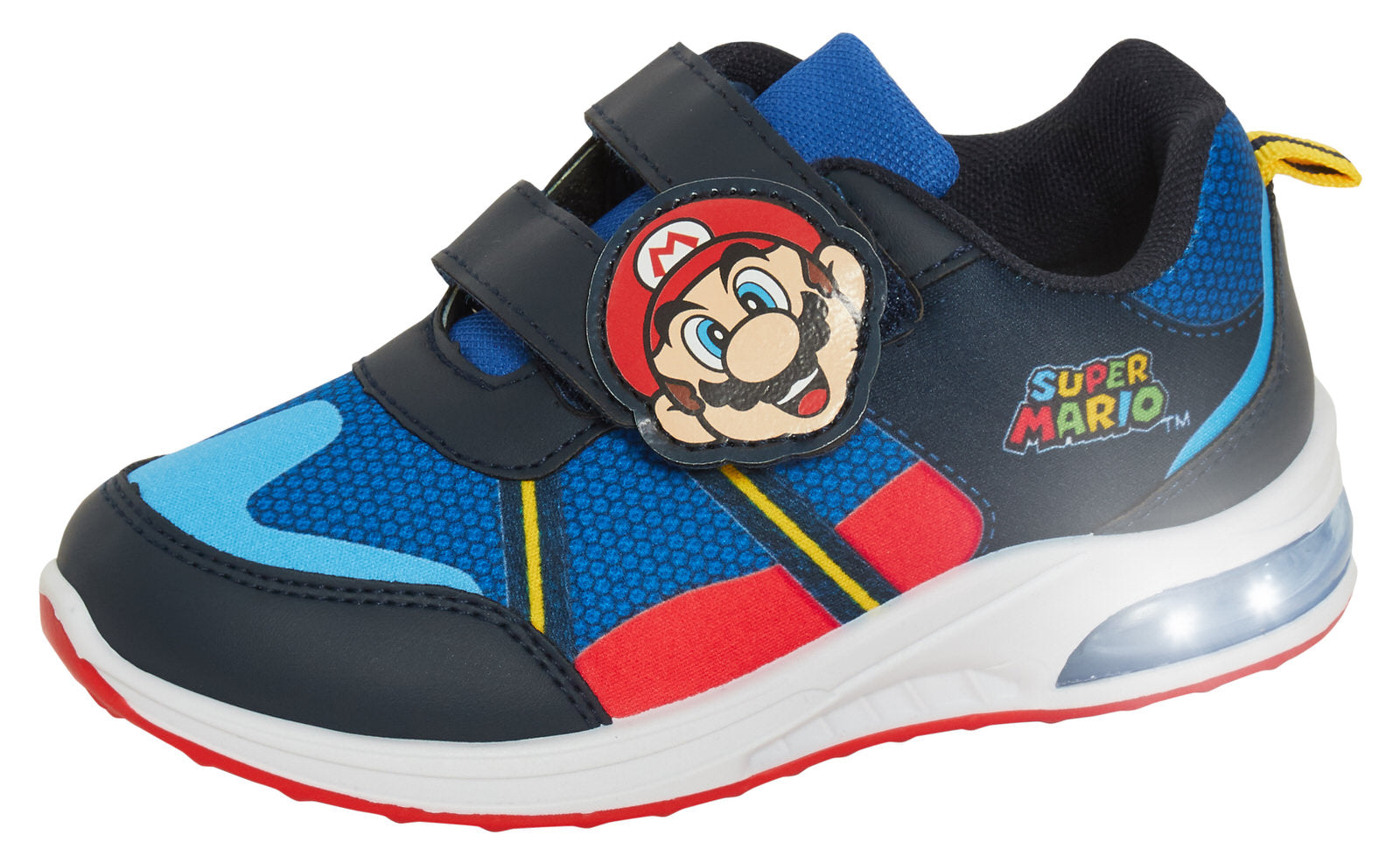 Boys Super Mario Brothers Light Up Trainers Kids Nintendo Flashing Lights Shoes