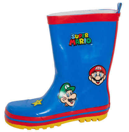 Boys Super Mario Brothers Rubber Wellington Boots Kid Nintendo Wellies Rain Shoe