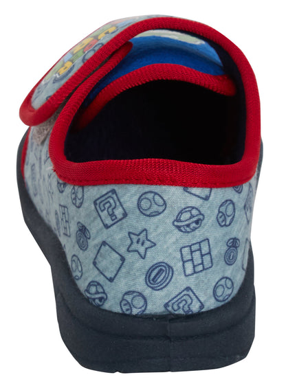 Boys Super Mario Slippers Kids Easy Fasten Nintendo Slipper Boots House Shoes