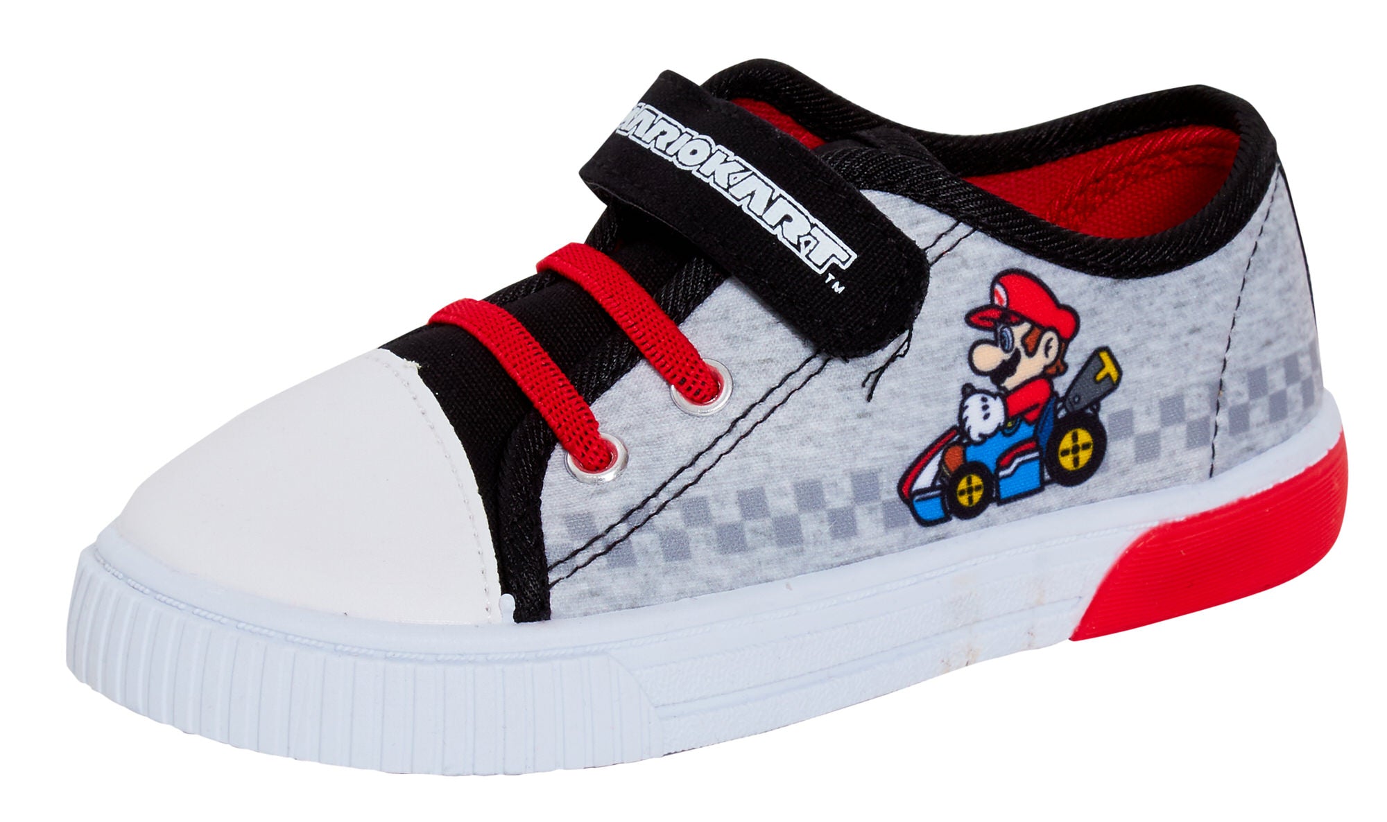 Super Mario Light Up Canvas Trainers Boys Mario Kart Canvas Pumps With Lights