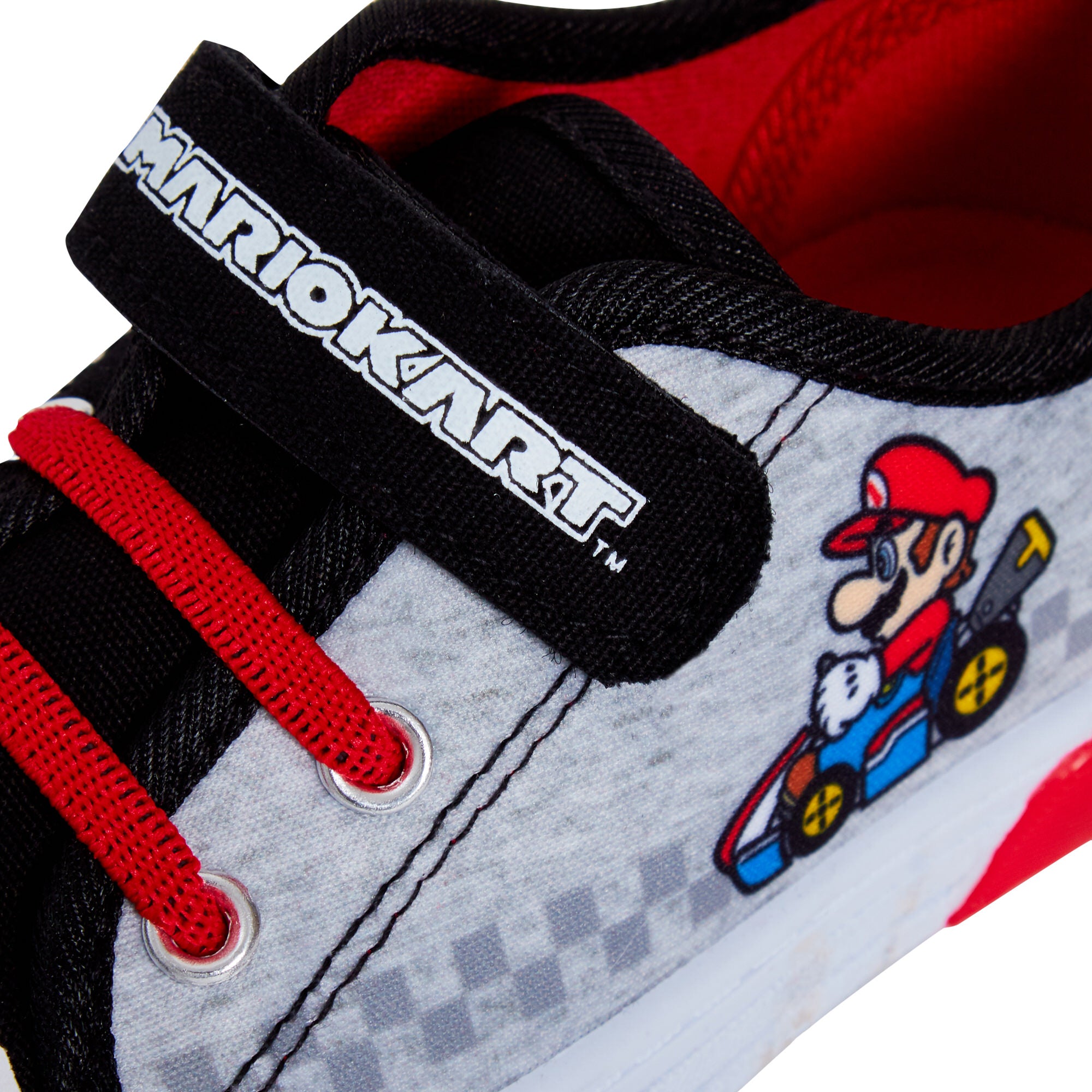 Super Mario Light Up Canvas Trainers Boys Mario Kart Canvas Pumps With Lights