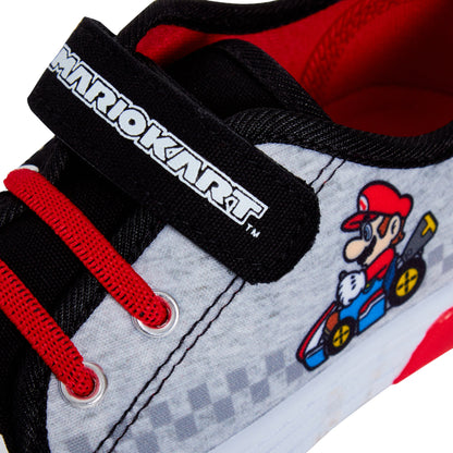 Super Mario Light Up Canvas Trainers Boys Mario Kart Canvas Pumps With Lights