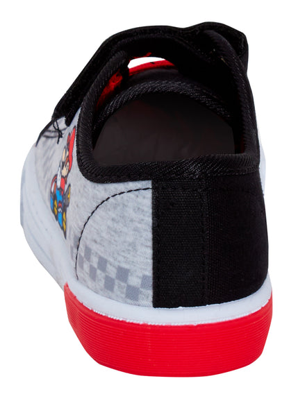 Super Mario Light Up Canvas Trainers Boys Mario Kart Canvas Pumps With Lights