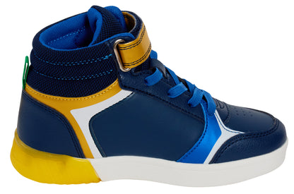 Super Mario Bros Hi Top Trainers with Lights Boys Light Up Sports Skate Shoes