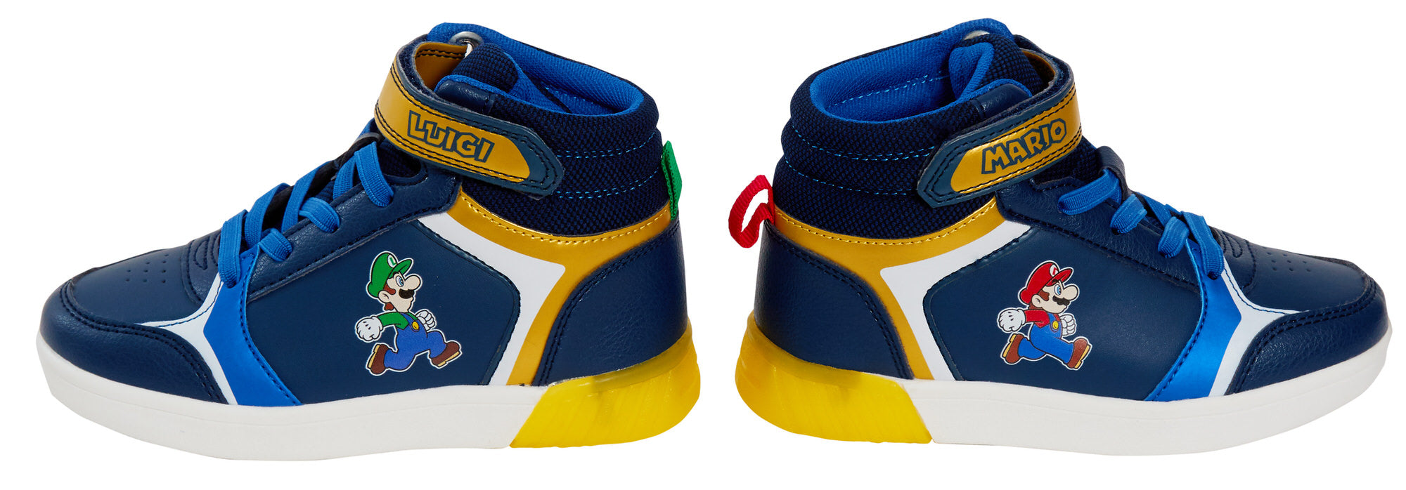 Super Mario Bros Hi Top Trainers with Lights Boys Light Up Sports Skate Shoes