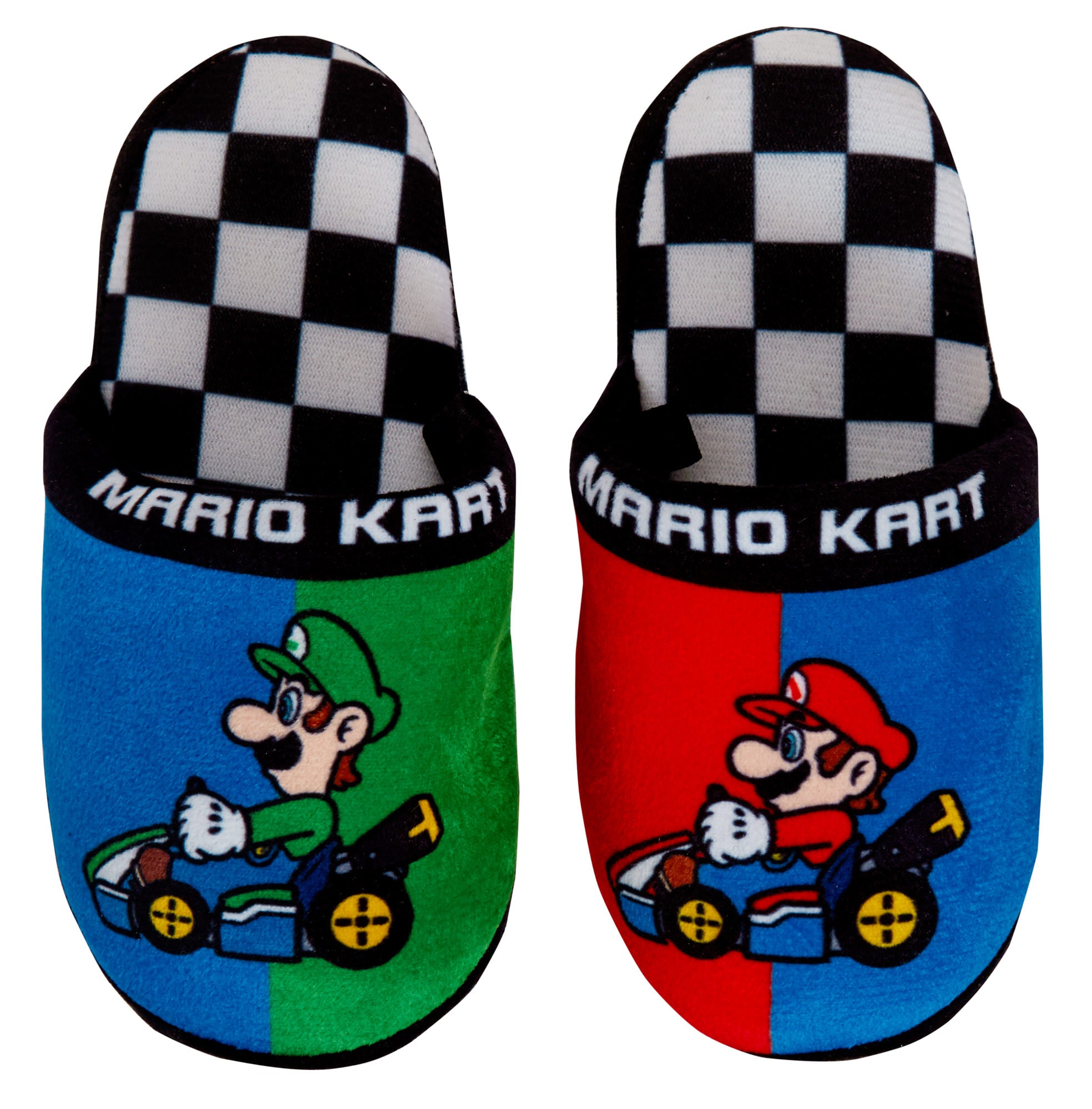 Boys Super Mario Slippers Kids Luigi Gaming Open Back Mules Slip On House Shoes