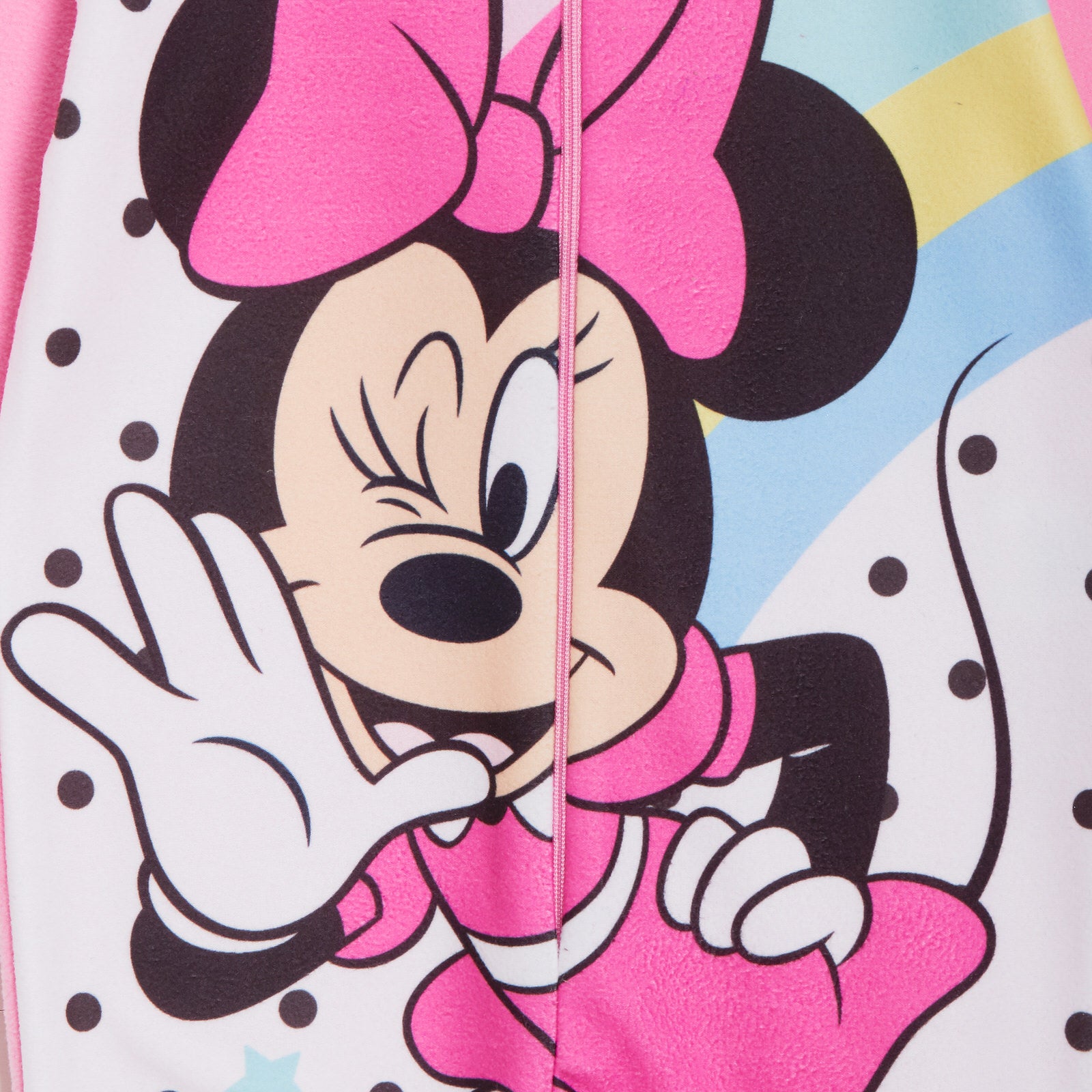 Disney Minnie Mouse Girls All In One PyjamasFor  Kids Fleece Pjs Zip Nightwear