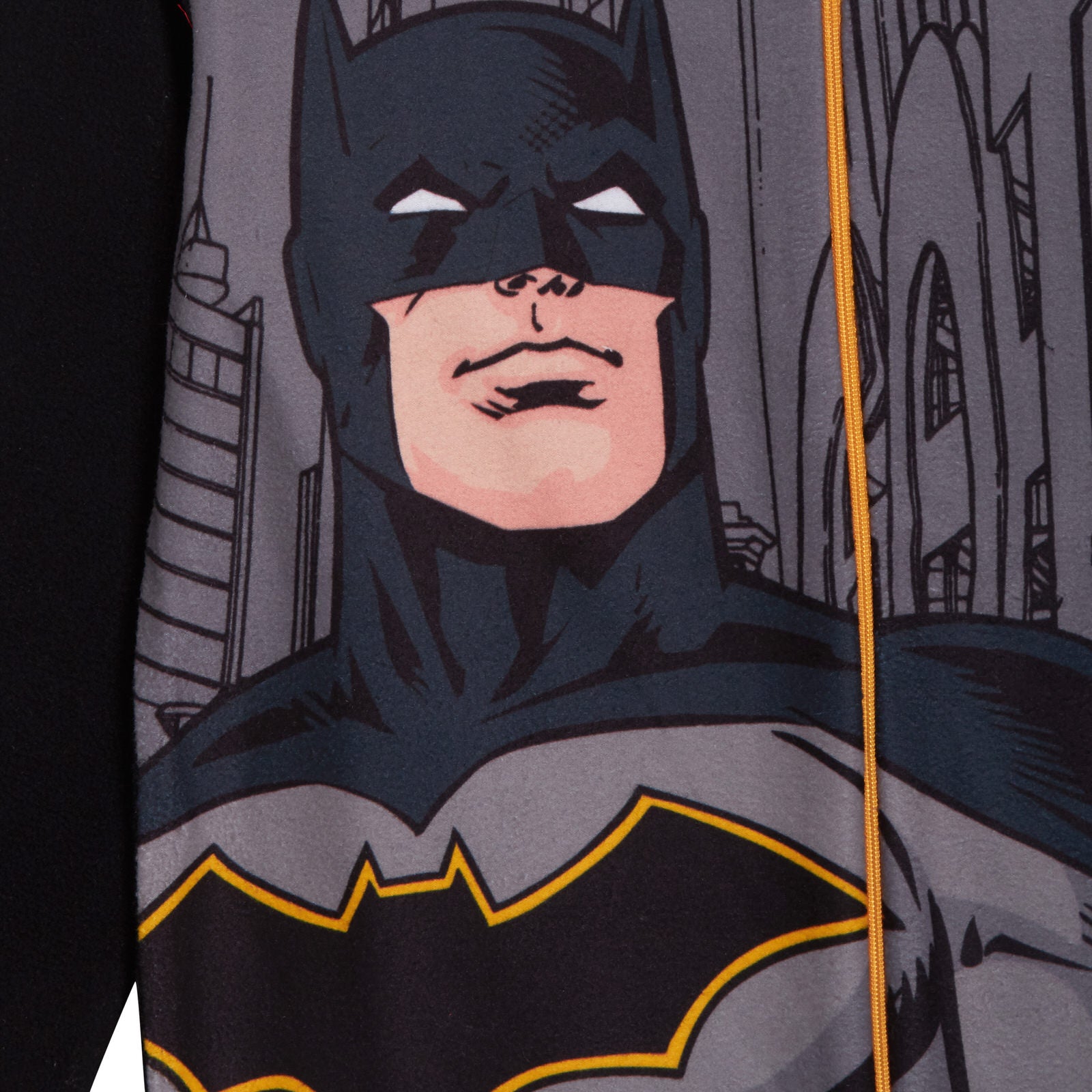 Boys Batman Fleece All In One Kids Pyjamas Black Pjs Nightwear Zipped Loungewear